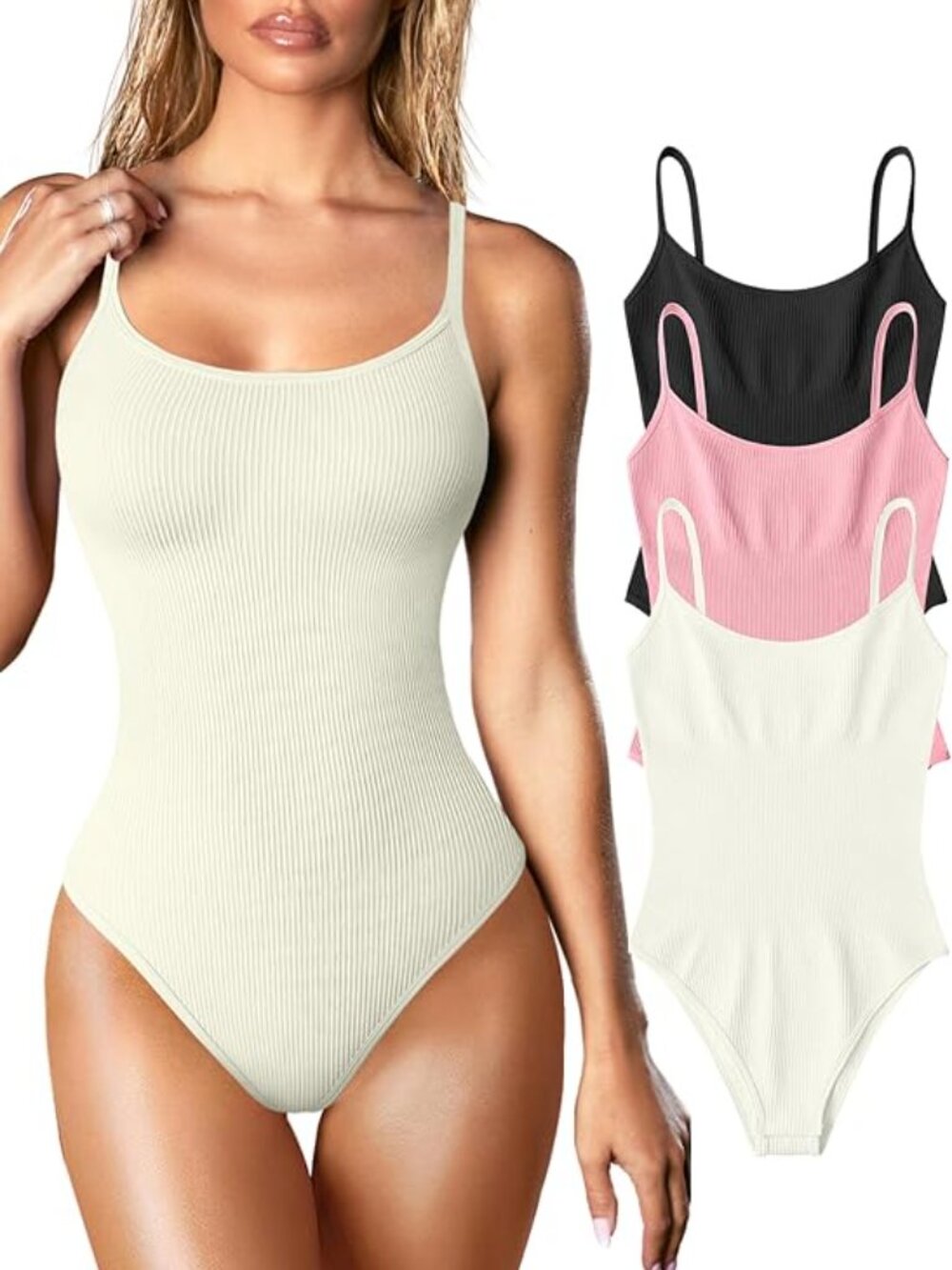 Bodysuit 3-pack: Black, White, Pink